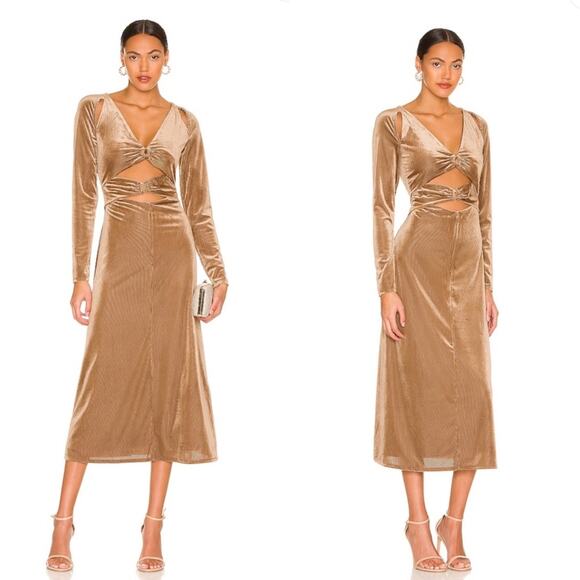 NWT AFRM Cala Dress in Sepia Light Brown - Picture 1 of 5
